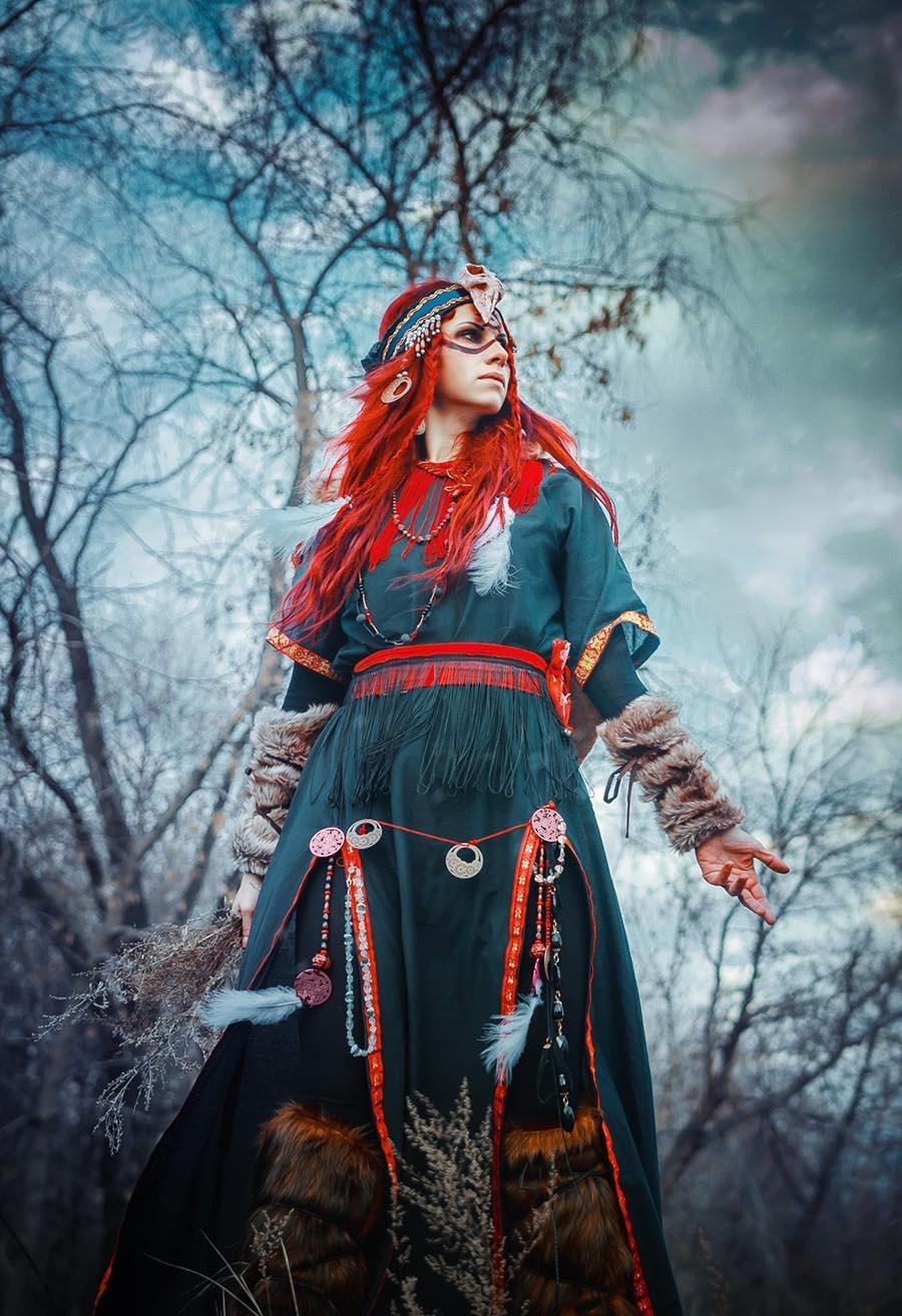 Girls in Slavic costumes underwear in Surakarta