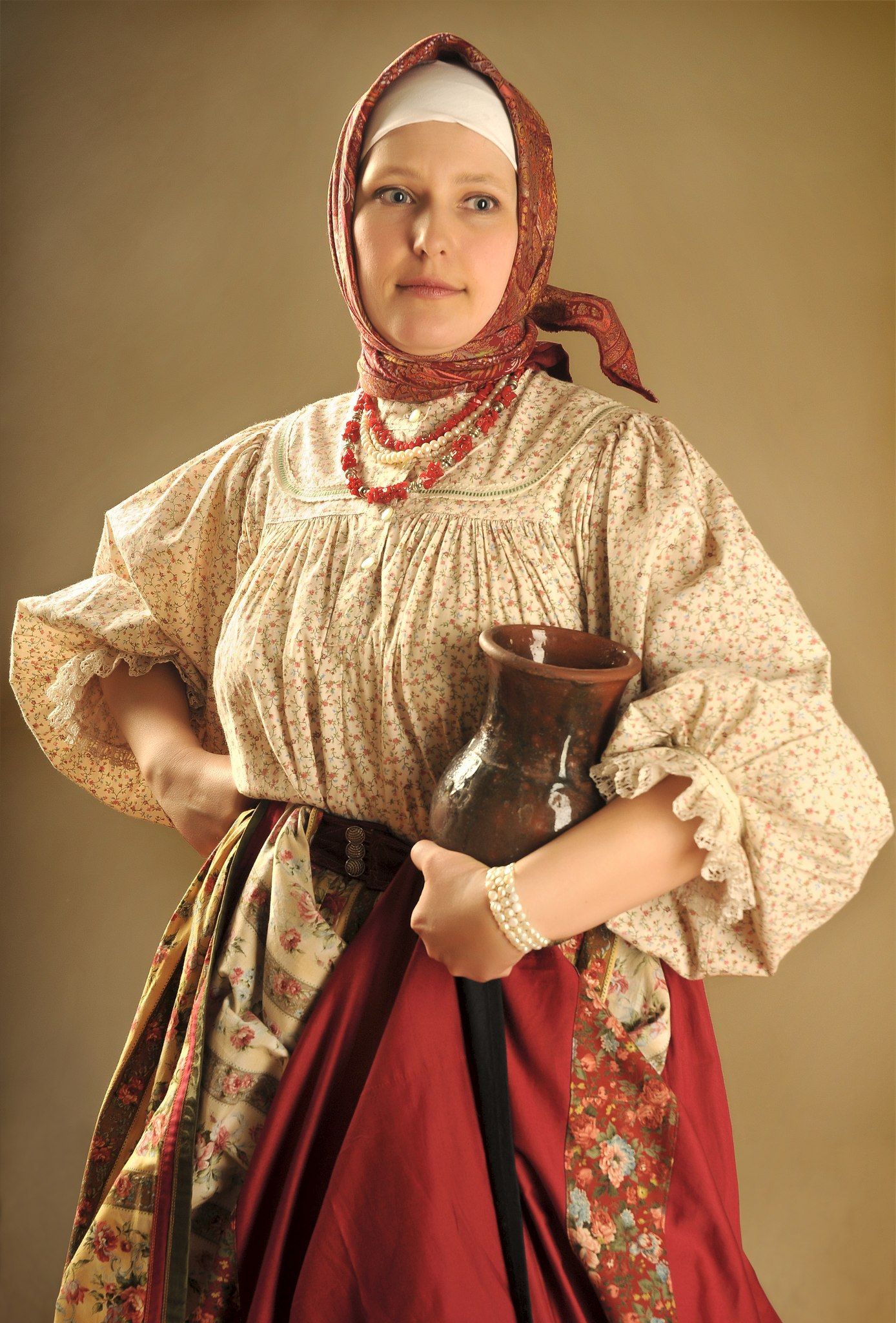 Girls in Slavic costumes in Surakarta